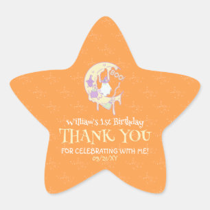 Niedlich Ghost Spooky ein erstes Geburtstagshaus Stern-Aufkleber