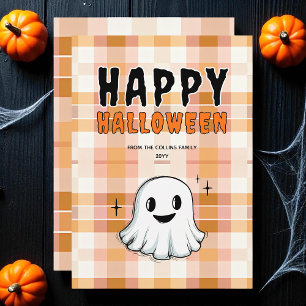Niedlich Ghost Spooky Orange und Black Happy Hallo Feiertagskarte