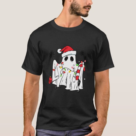 Niedlich Ghost Spooky Weihnachts-Weihnachtsmannmüt T-Shirt (Vorderseite)