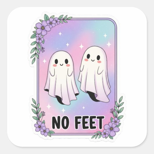 Niedlich Ghost Sticker - PastelHalloween "No Feet" (Vorderseite)