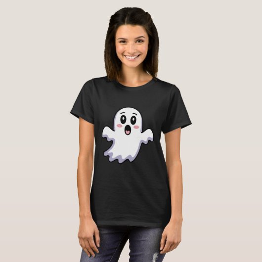 Niedlich Ghost-T - Shirt | Funny Kawaii Halloween (Vorne ganz)