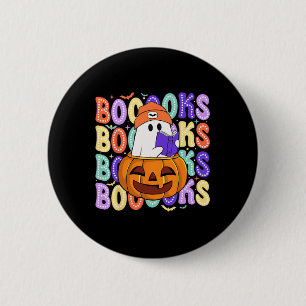 Niedlich Ghost Teacher Halloween Librarian lesen M Button