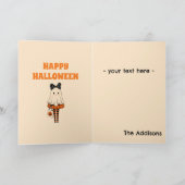 Niedlich Ghost Trick oder Treat Burnt Orange Hallo Karte (Innenseite)