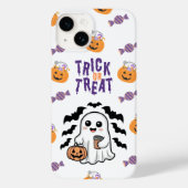 Niedlich Ghost Trick oder Treat Halloween iPhone C Case-Mate iPhone Hülle (Rückseite)