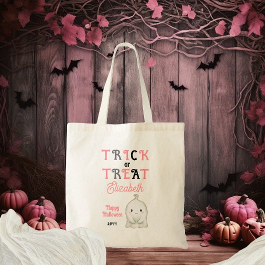 Niedlich Ghost Trick oder Treat Halloween Tragetasche