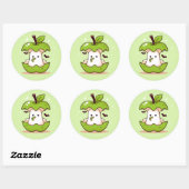 Niedlich Ghost und Apple Green Halloween Runder Aufkleber (Blatt)