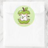Niedlich Ghost und Apple Green Halloween Runder Aufkleber (Tasche)