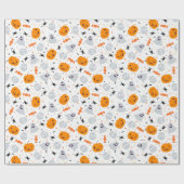 Niedlich Ghost und Pumpkin Halloween Geschenkpapier (Flach)