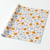 Niedlich Ghost und Pumpkin Halloween Geschenkpapier (Ungerollt)