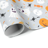 Niedlich Ghost und Pumpkin Halloween Geschenkpapier (Rolleneckpunkt)