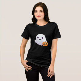 Niedlich Ghost und Pumpkin Halloween Tri-Blend Shirt