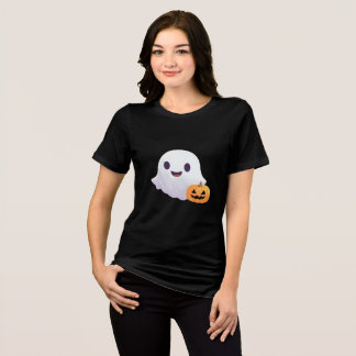 Niedlich Ghost und Pumpkin Halloween Tri-Blend Shirt