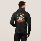 Niedlich Ghost und Pumpkin "Happy Halloween" Huddy Hoodie (Schwarz voll)
