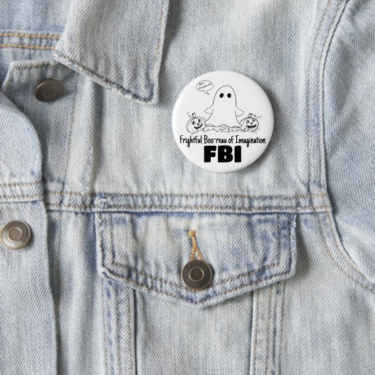 Niedlich Ghost Undercover FBI Halloween Button (Beispiel)