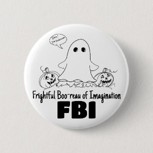 Niedlich Ghost Undercover FBI Halloween Button