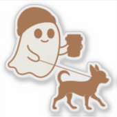 Niedlich Ghost Walking Chihuahua Aufkleber (Vorderseite)