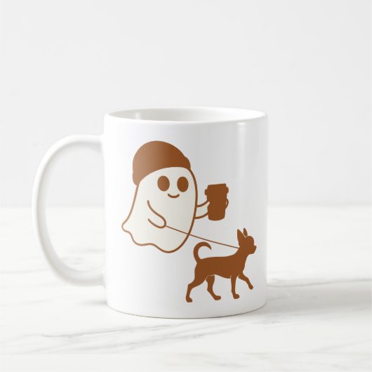 Niedlich Ghost Walking Chihuahua Kaffeetasse (Links)