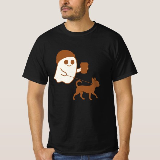Niedlich Ghost Walking Chihuahua T-Shirt (Vorderseite)