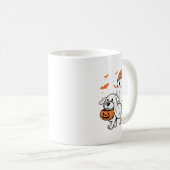 Niedlich Ghost Walking Dog Coquette Bow Halloween  Kaffeetasse (VorderseiteRechts)