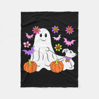 Niedlich Ghost Walking Dog Floral Pumpkin Pet Love Fleecedecke