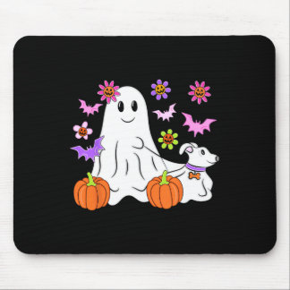 Niedlich Ghost Walking Dog Floral Pumpkin Pet Love Mousepad