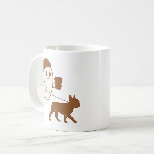 Niedlich Ghost Walking Frankreich Kaffeetasse (Vorderseite Links)