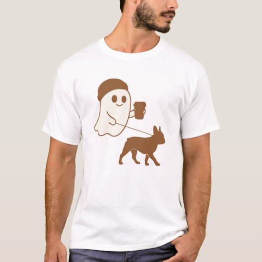 Niedlich Ghost Walking Frankreich T-Shirt (Vorderseite)