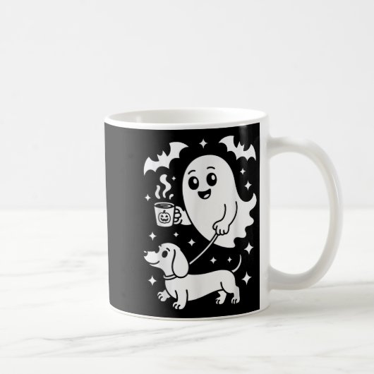Niedlich Ghost Walking Hund Dackel Kaffeehaus Kaffeetasse (Rechts)