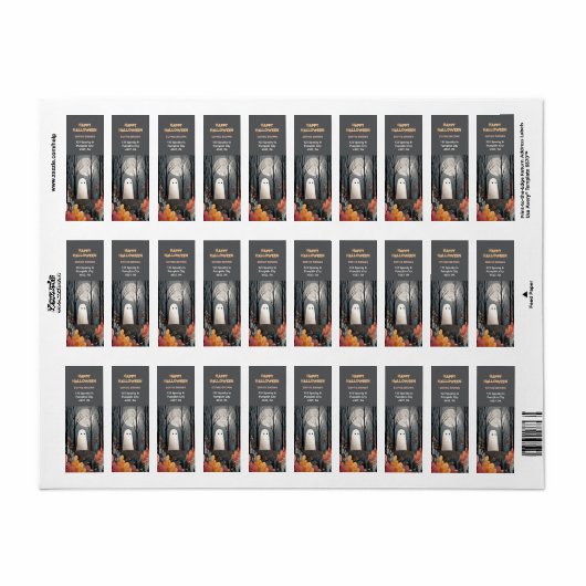 Niedlich Ghost Watercolor Art Halloween Rücksendea (Vorne)