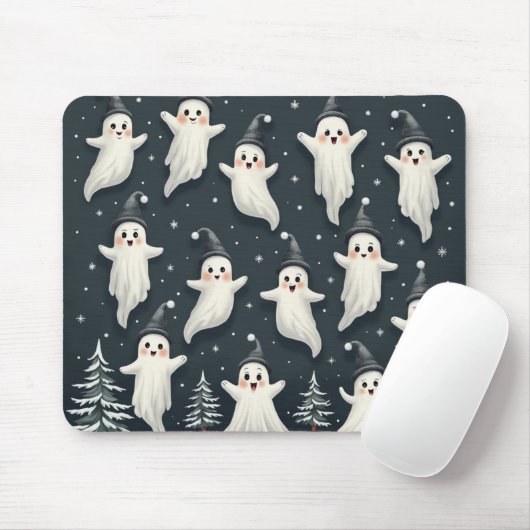 Niedlich Ghost Winter Pattern Mouse Pad Mousepad (Mit Mouse)