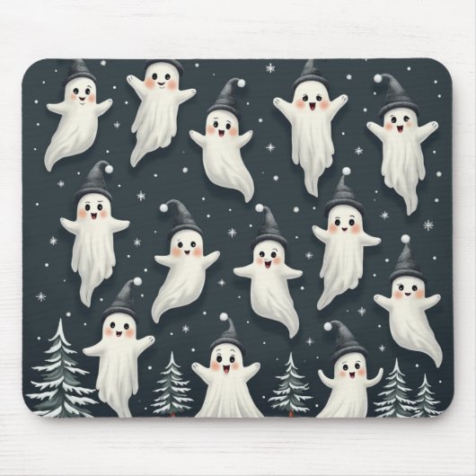 Niedlich Ghost Winter Pattern Mouse Pad Mousepad (Vorne)