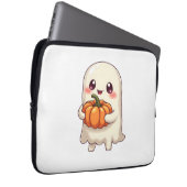 Niedlich Ghost with Pumpkin - Funny Halloween Laptopschutzhülle (Vorne Rechts)