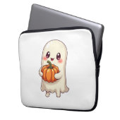 Niedlich Ghost with Pumpkin - Funny Halloween Laptopschutzhülle (Vorderseite Links)