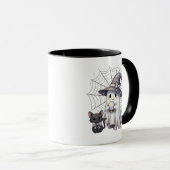 Niedlich Ghost Witz Black Cat Coquette Halloween Tasse (VorderseiteRechts)