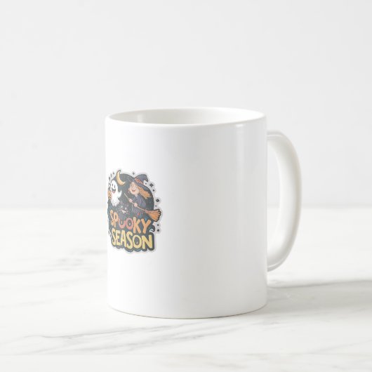 Niedlich Ghost Witz Black Cat Halloween Boo Ghost Kaffeetasse (VorderseiteRechts)