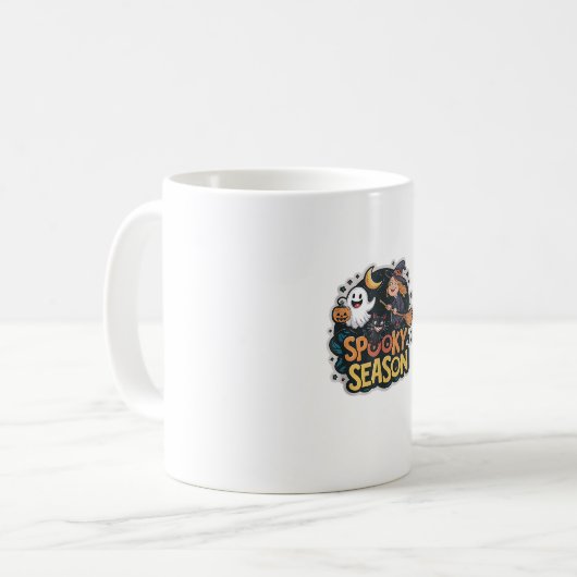 Niedlich Ghost Witz Black Cat Halloween Boo Ghost Kaffeetasse (Vorderseite Links)