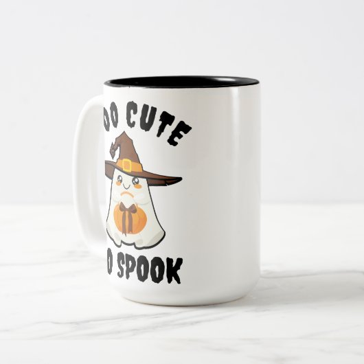 Niedlich Ghost zu Niedlich, um Cartoon Halloween S Zweifarbige Tasse (Vorderseite Links)