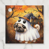 Niedlich Ghostie Mops Halloween Geschenkanhänger (Vorderseite)