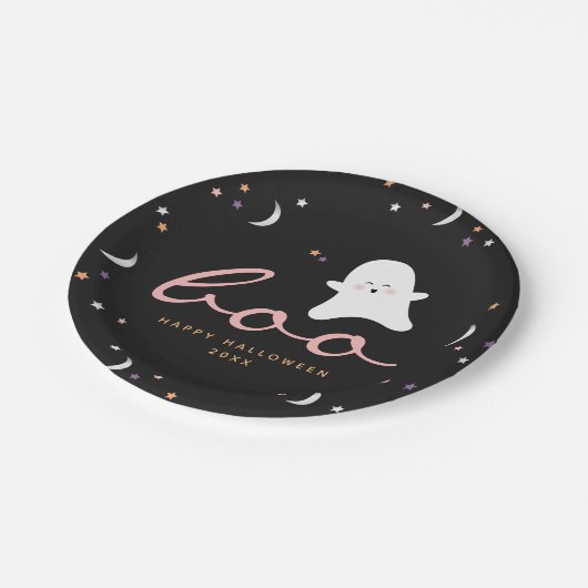 Niedlich Ghosts Boo Halloween Pappteller (Schrägansicht)