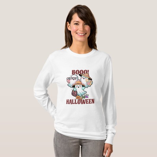 Niedlich Ghosts Boo Halloween T - Shirt (Vorne ganz)