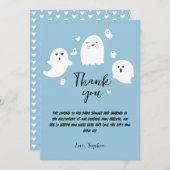 Niedlich Ghosts Halloween Boy Baby Shooter Dankeskarte (Vorne/Hinten)