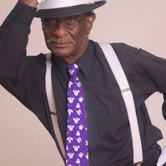 Niedlich Ghosts Halloween Lila Krawatte