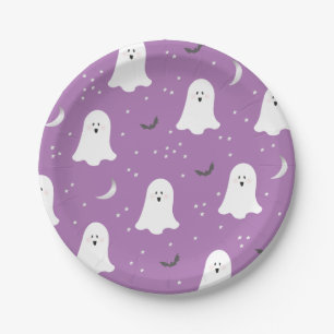 Niedlich Ghosts Halloween Lila Papierplatte Pappteller