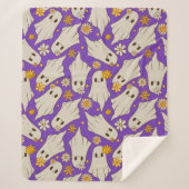 Niedlich Ghosts Halloween-Muster Sherpadecke (Vorderseite)