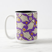 Niedlich Ghosts Halloween-Muster Zweifarbige Tasse (Links)
