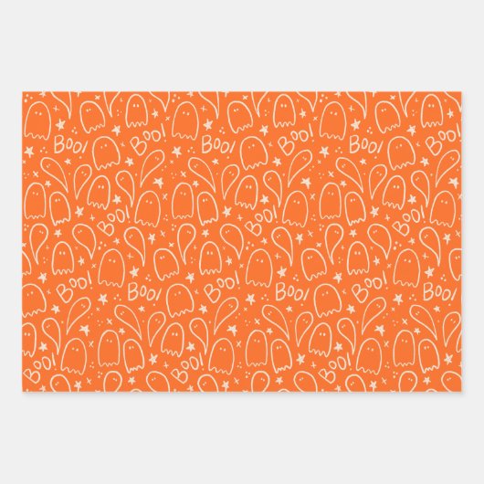 Niedlich Ghosts Halloween-Mustergeschenk Geschenkpapier Set (Vorderseite 2)