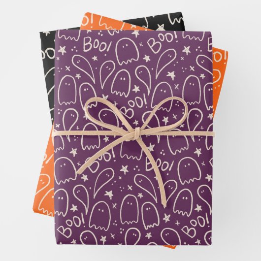 Niedlich Ghosts Halloween-Mustergeschenk Geschenkpapier Set (Beispiel)
