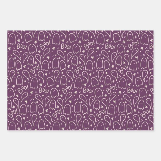 Niedlich Ghosts Halloween-Mustergeschenk Geschenkpapier Set (Vorderseite)