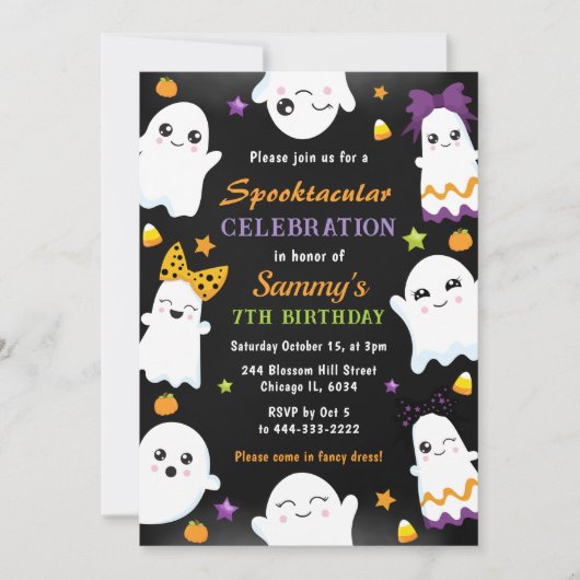 Niedlich Ghosts Halloween Party Einladung (Vorderseite)