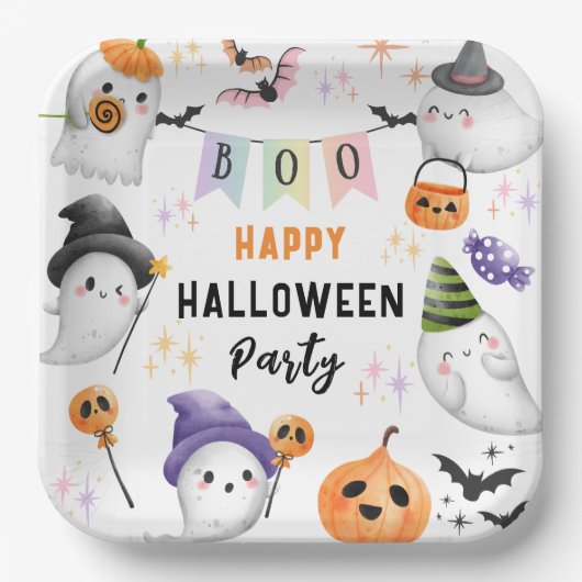 Niedlich Ghosts Kids-Halloween-Party Pappteller (Vorderseite)